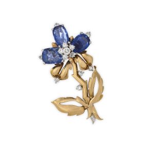 Sapphire and diamond brooch by Cartier