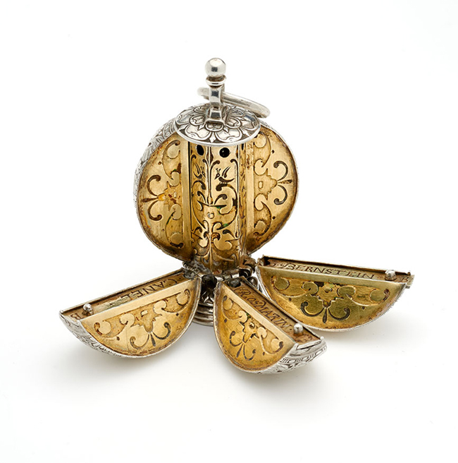 Silver and silver-gilt pomander