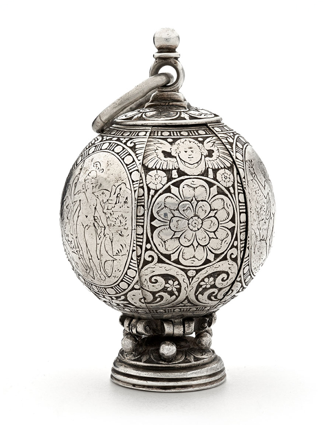 Silver and silver-gilt pomander