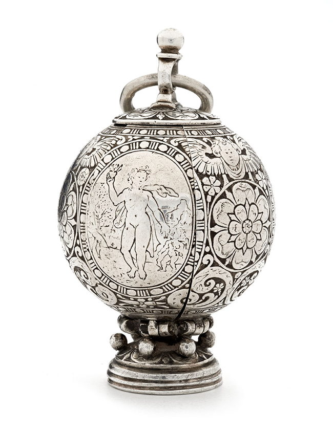 Silver and silver-gilt pomander