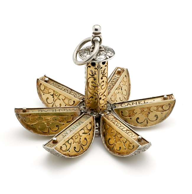 Silver and silver-gilt pomander