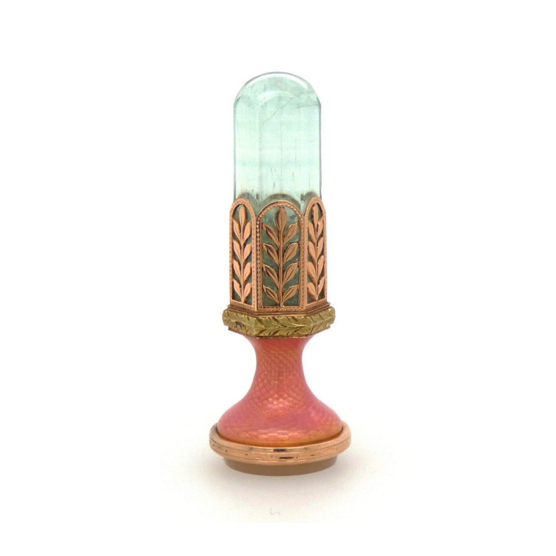 Jewelled and enamelled gold desk seal by Fabergé