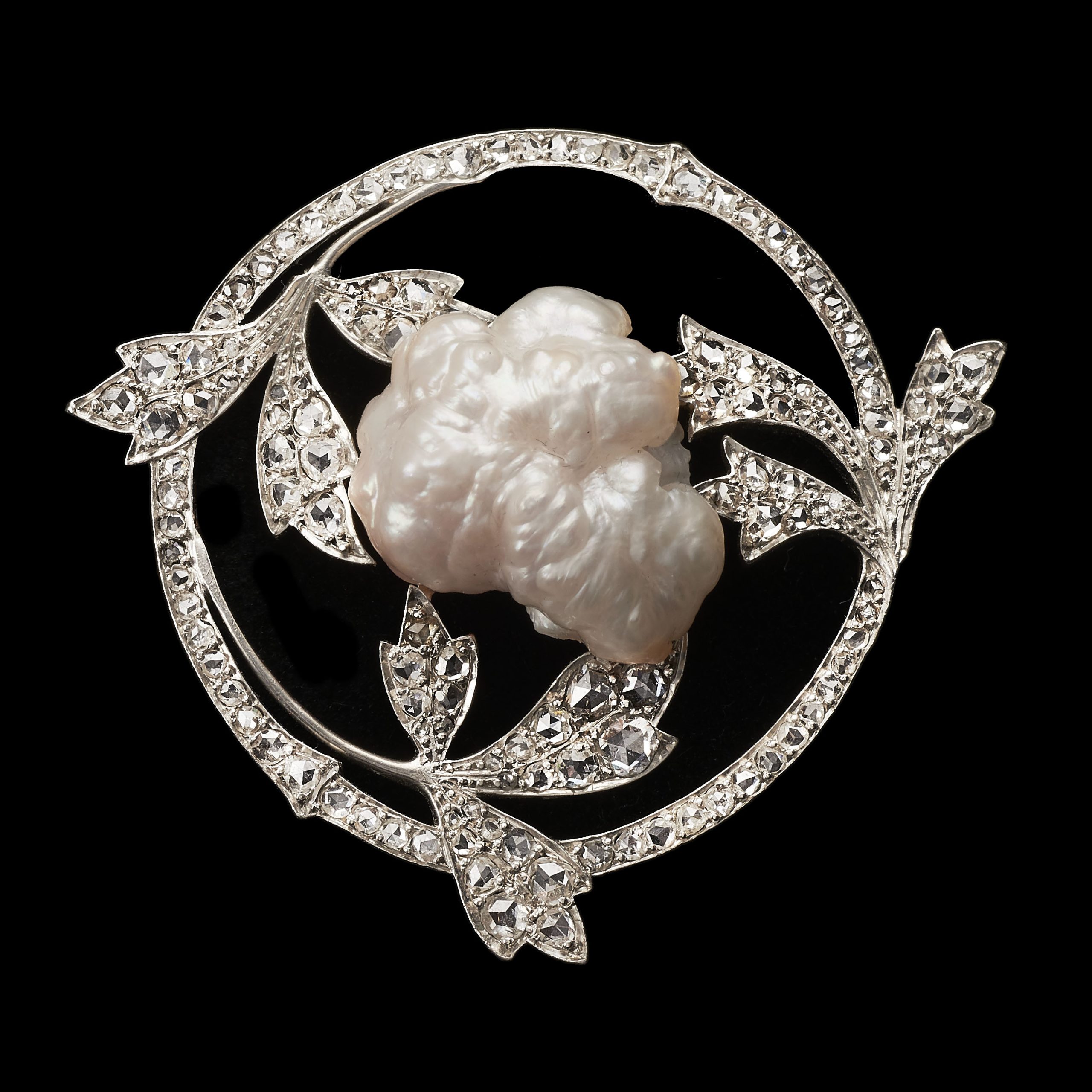 Pearl and diamond brooch by Georges Fouquet