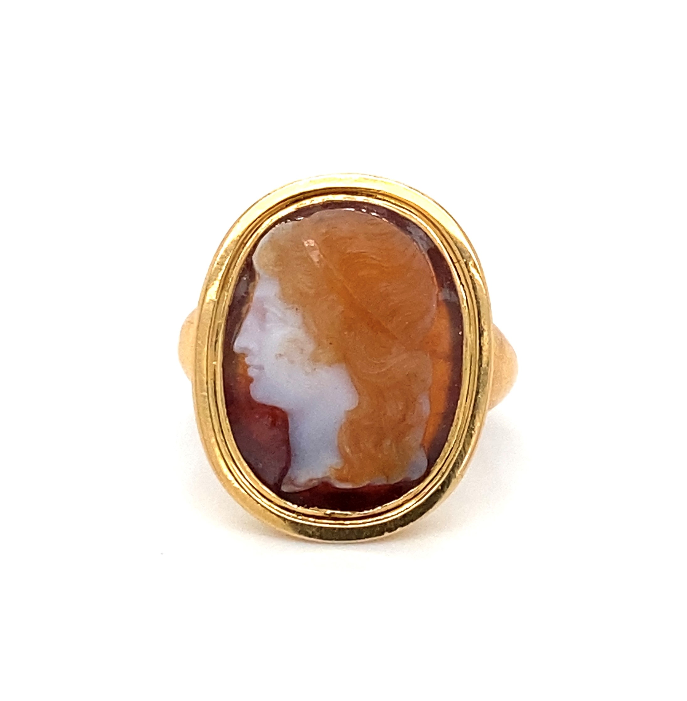 A eighteenth century sardonyx cameo ring