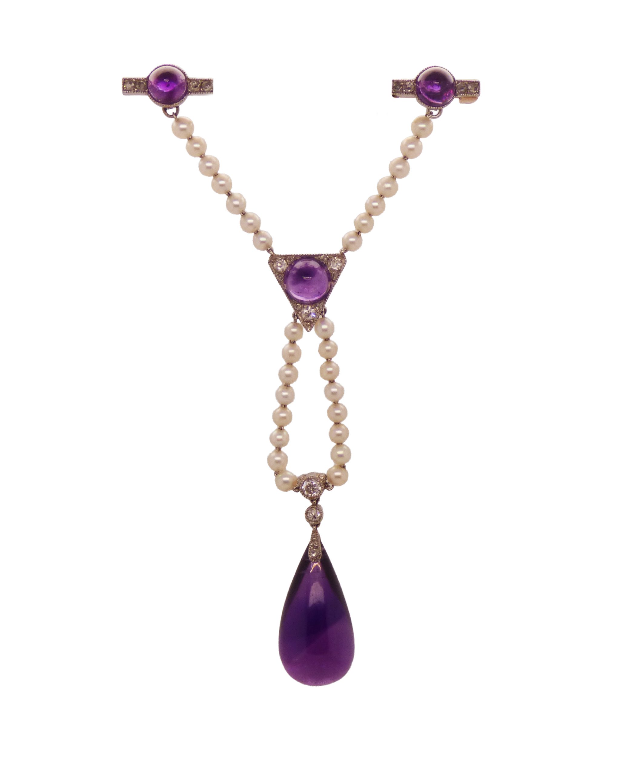 A jewelled antique brooch by Cartier
