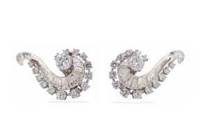 A pair of diamond earrings