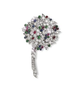 A diamond and gem-set brooch by Lacloche Frères