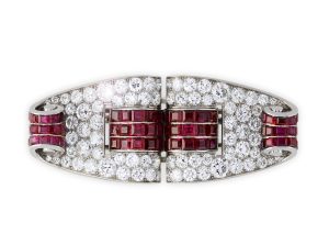 A jewelled platinum brooch by Lacloche Frères