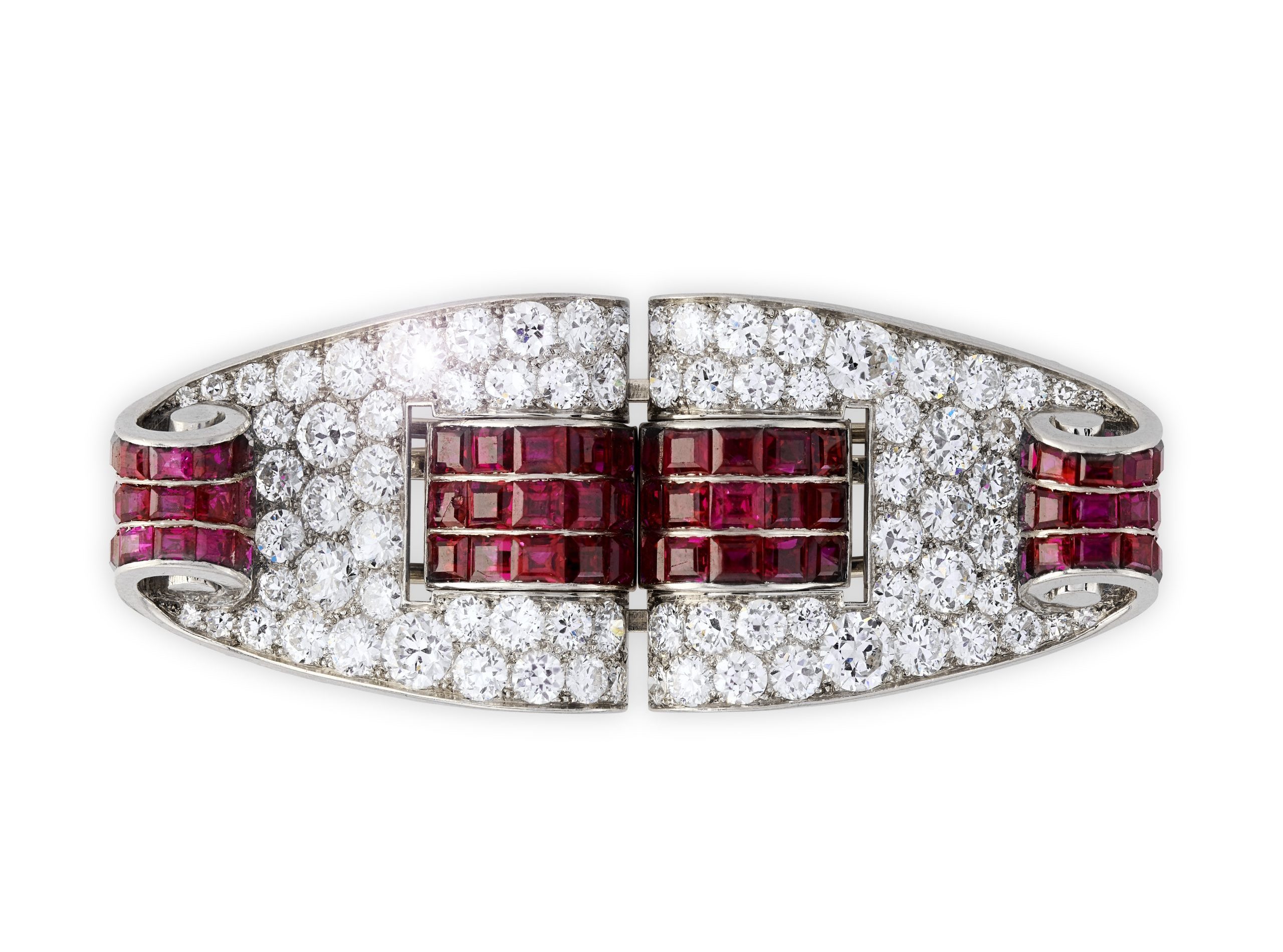A jewelled platinum brooch by Lacloche Frères