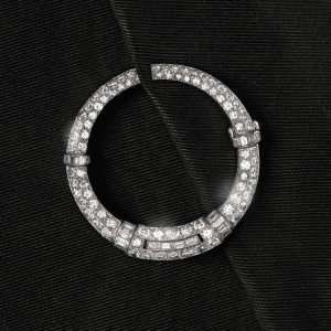 An Art Deco diamond clip by Van Cleef and Arpels