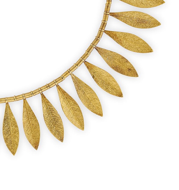An archaeological style gold necklace by Robert Phillips