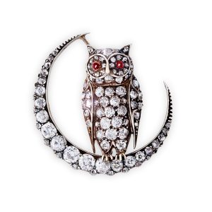 An antique diamond mounted brooch