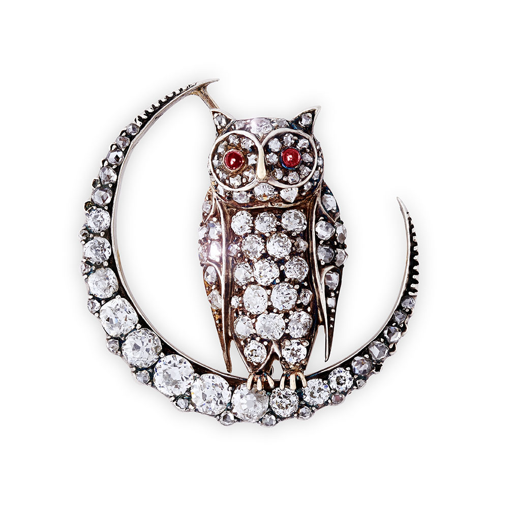 An antique diamond mounted brooch