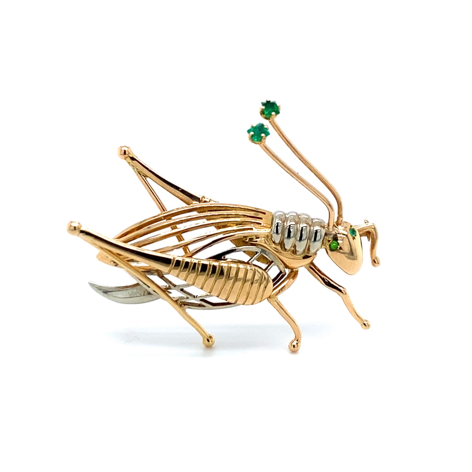 A gold and gem-set grasshopper brooch by Mellerio