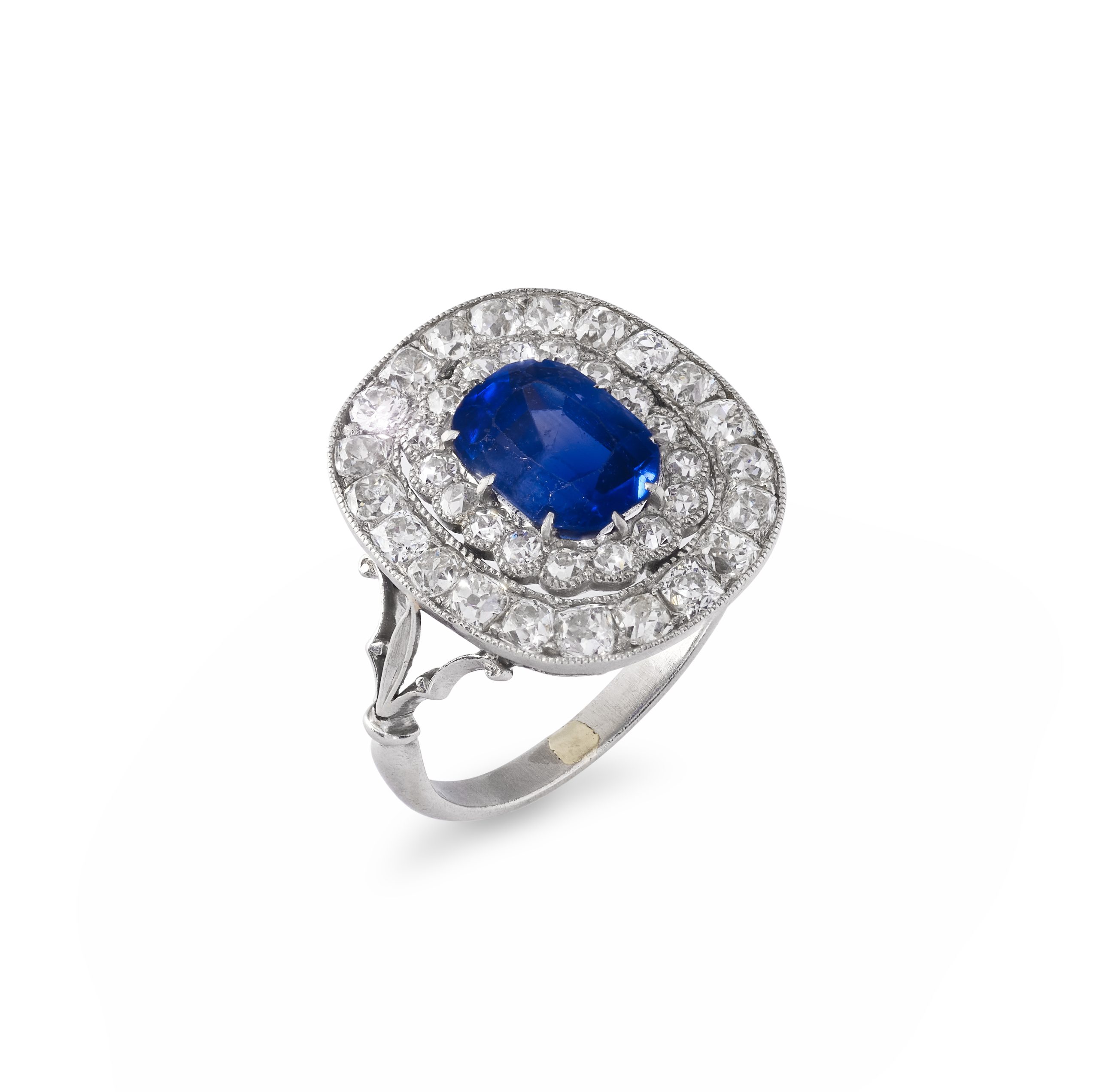 An antique Kashmir sapphire and diamond ring