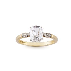 An old cushion cut diamond ring by Wartski
