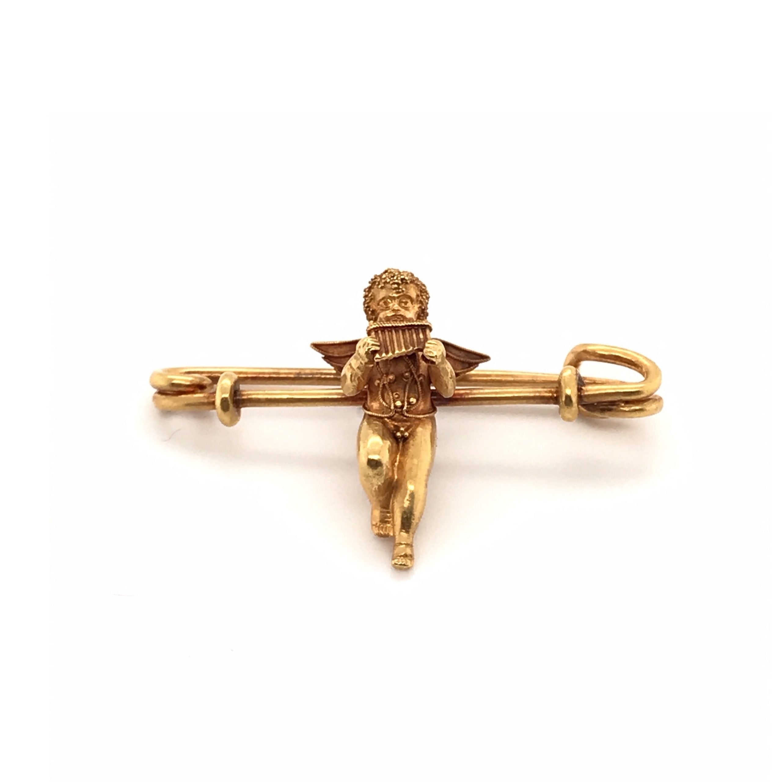 An antique gold brooch by Giacinto Melillo