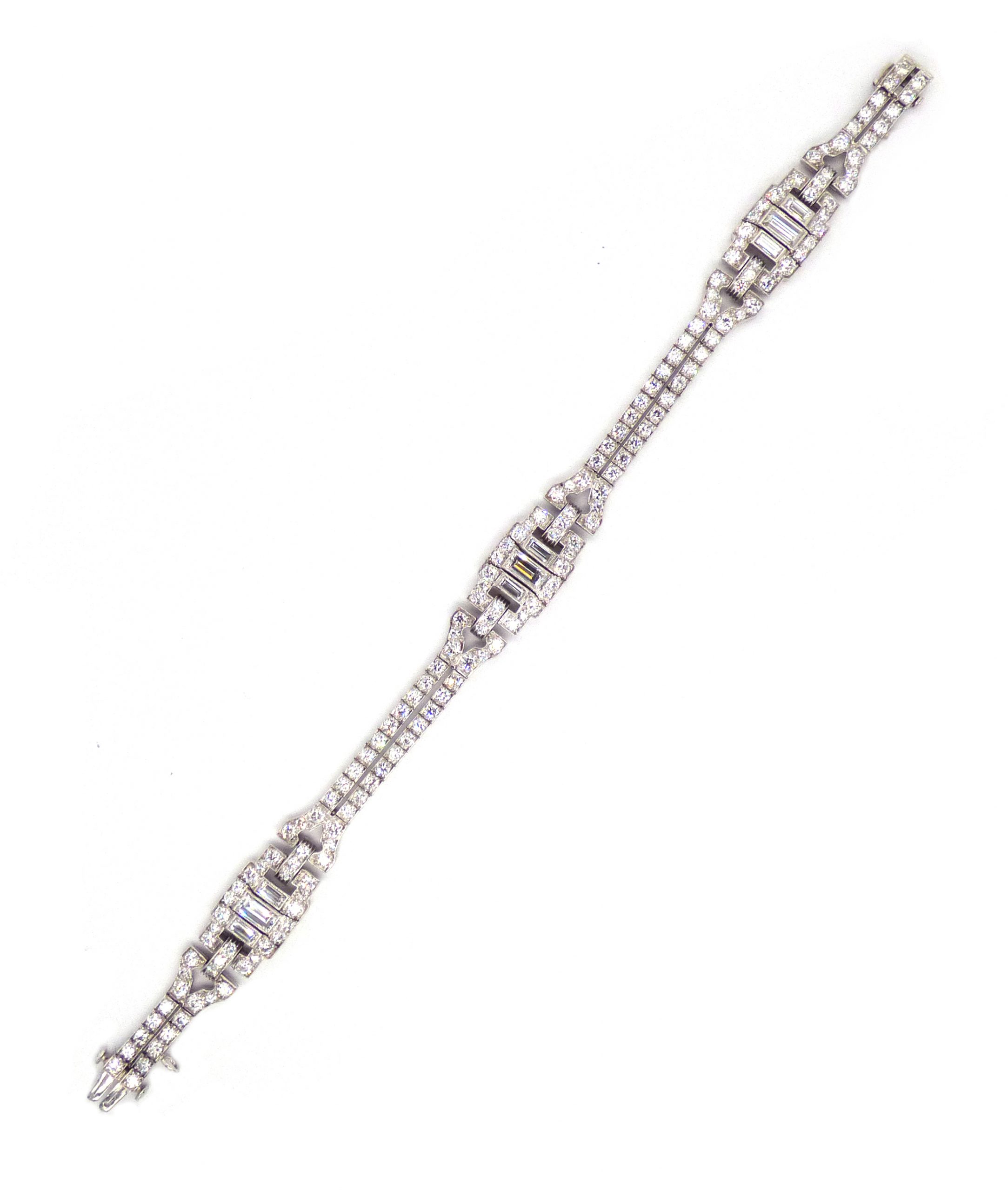 An Art Deco platinum and diamond bracelet