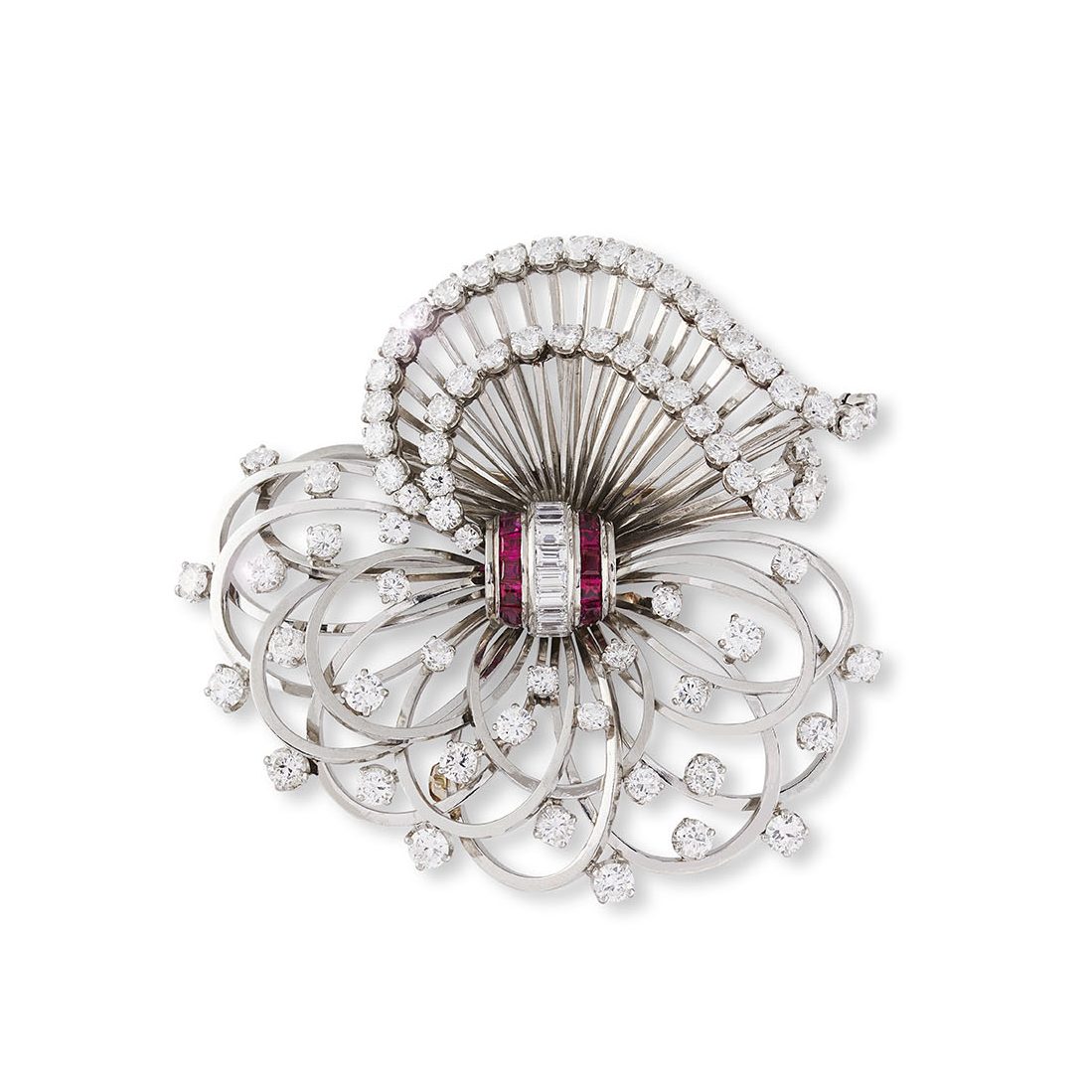 A ruby and diamond brooch by Boucheron
