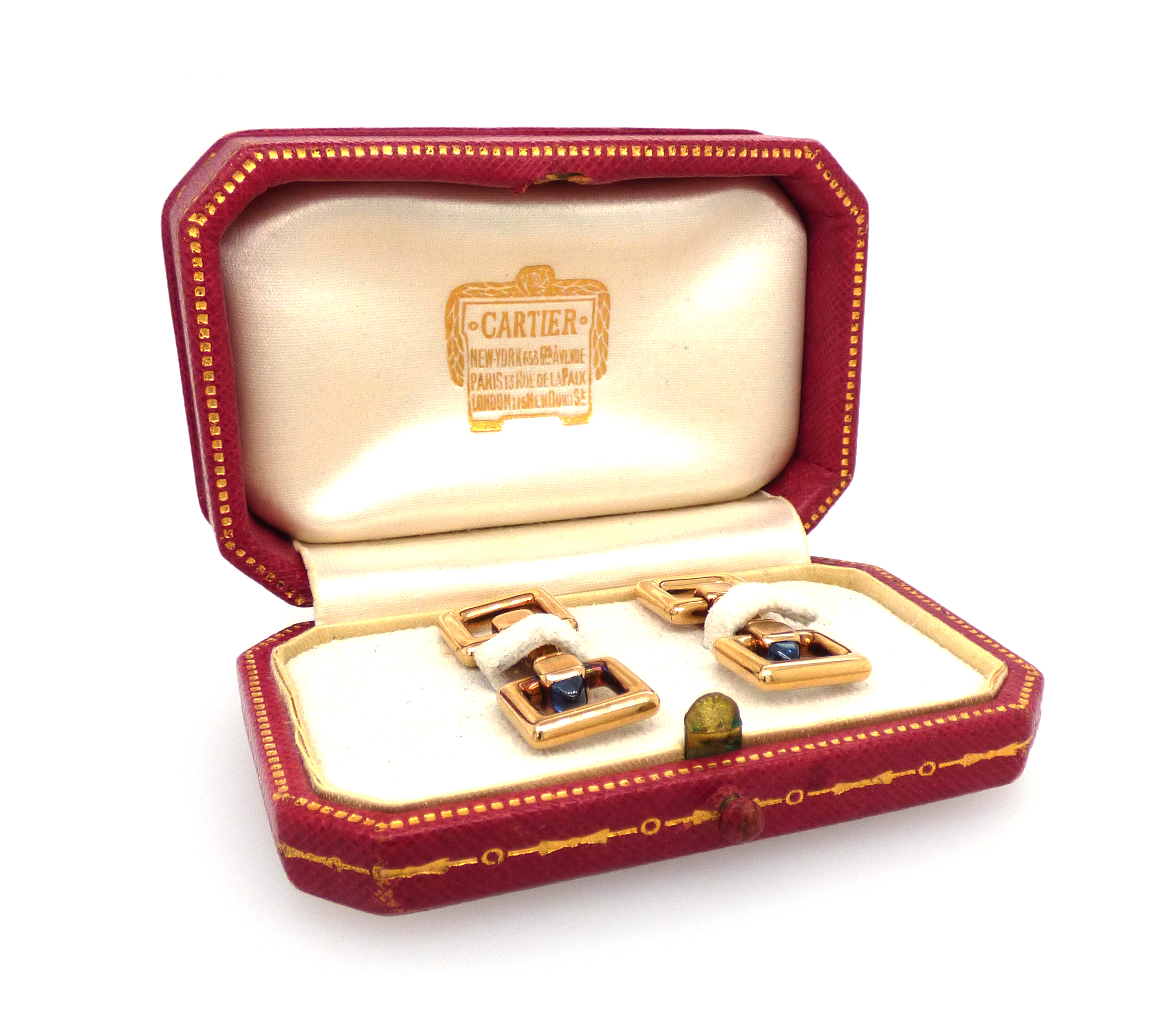 A pair of gold and gem-set ‘anneaux des ponts” cufflinks by Cartier