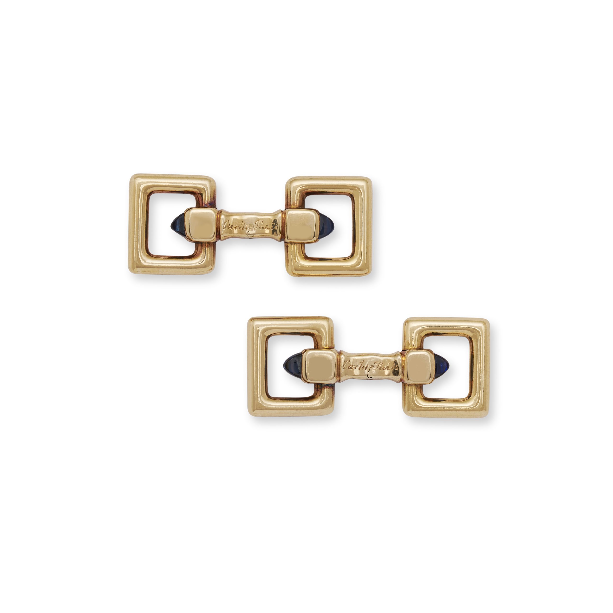 A pair of gold and gem-set ‘anneaux des ponts” cufflinks by Cartier