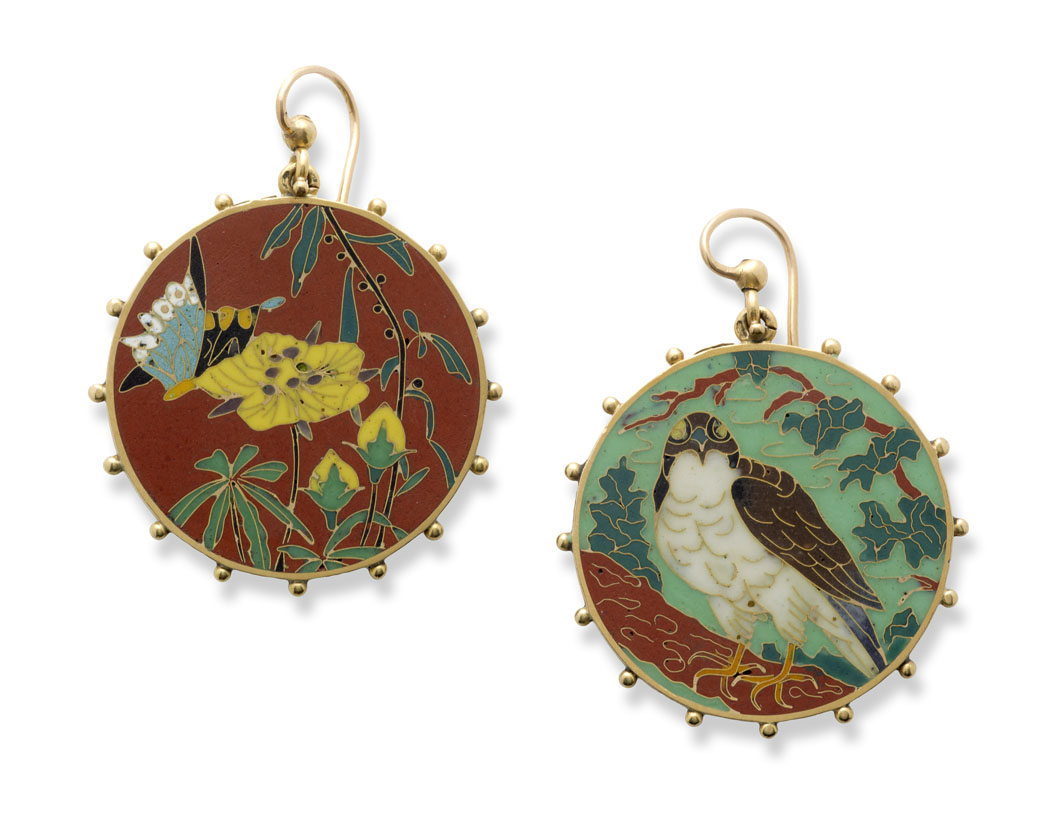 Cloisonné earrings by Alexis Falize