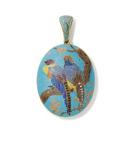 Pheasants locket by Falize