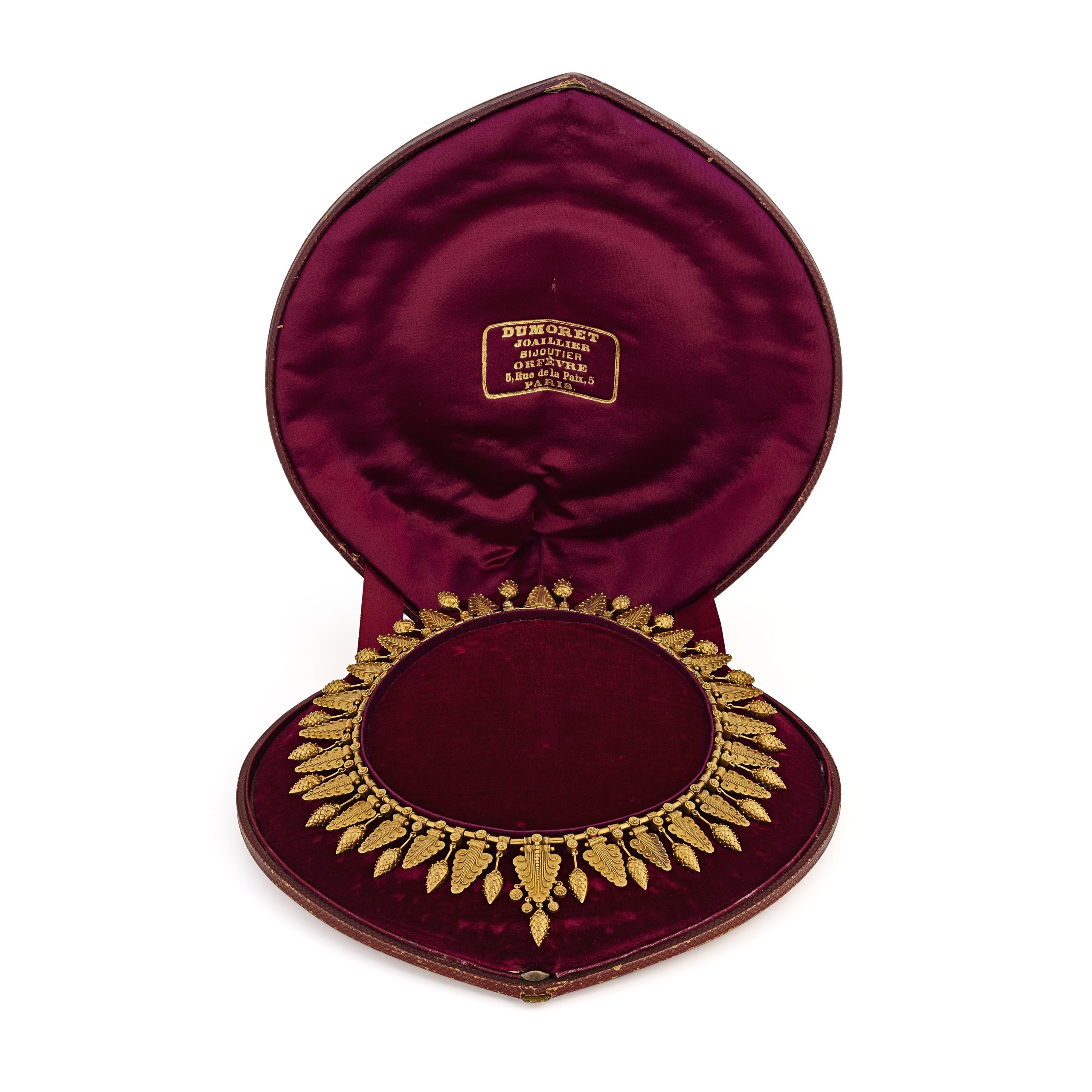 Gold fringe necklace in the Archaeological Taste by Eugène Fontenay