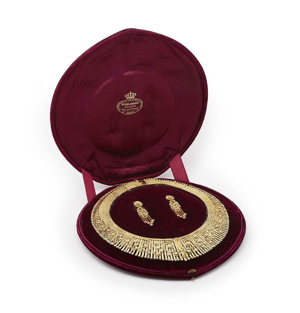 A gold demi-parure in the Archaeological taste by Eugène Fontenay