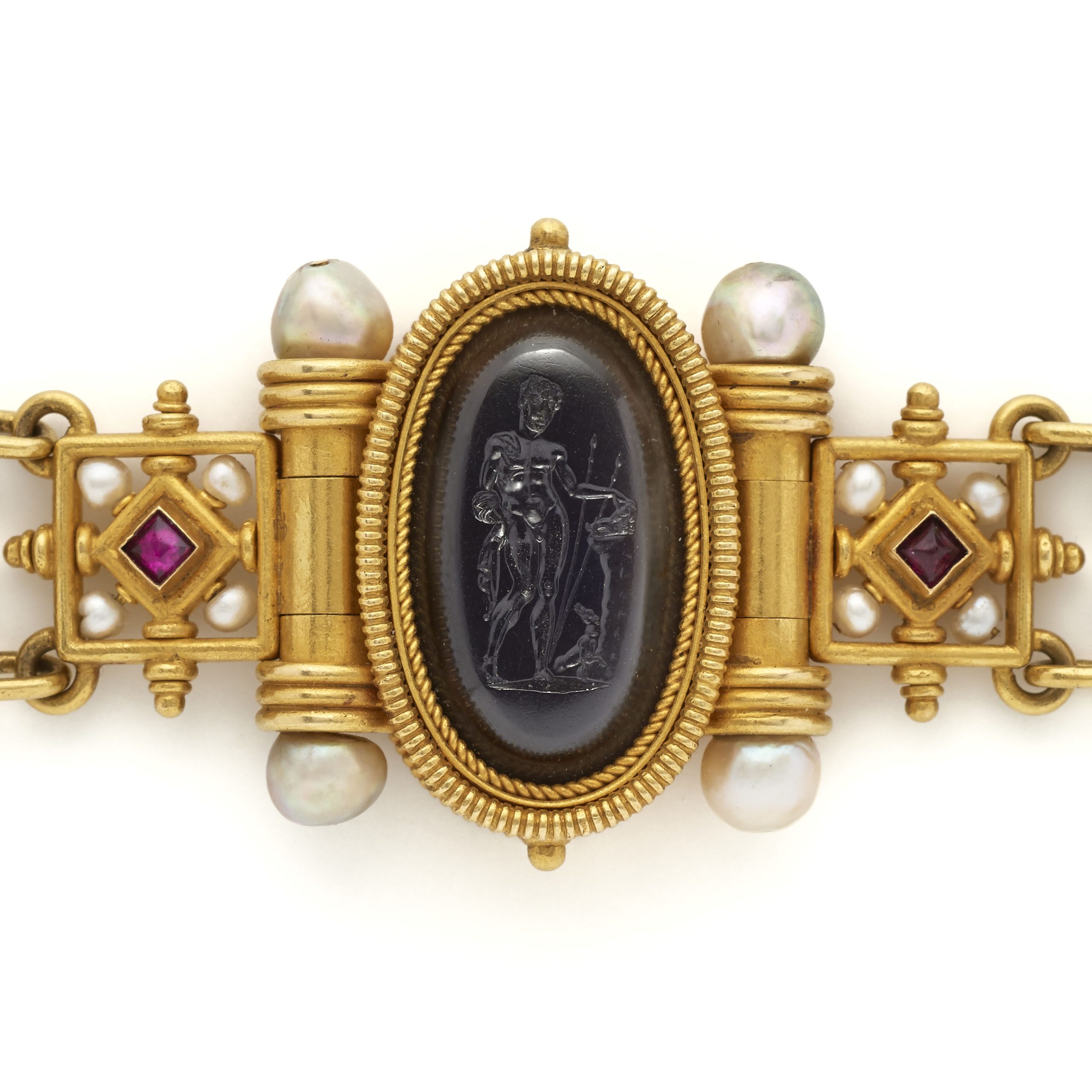 A gold mounted intaglio bracelet by Castellani