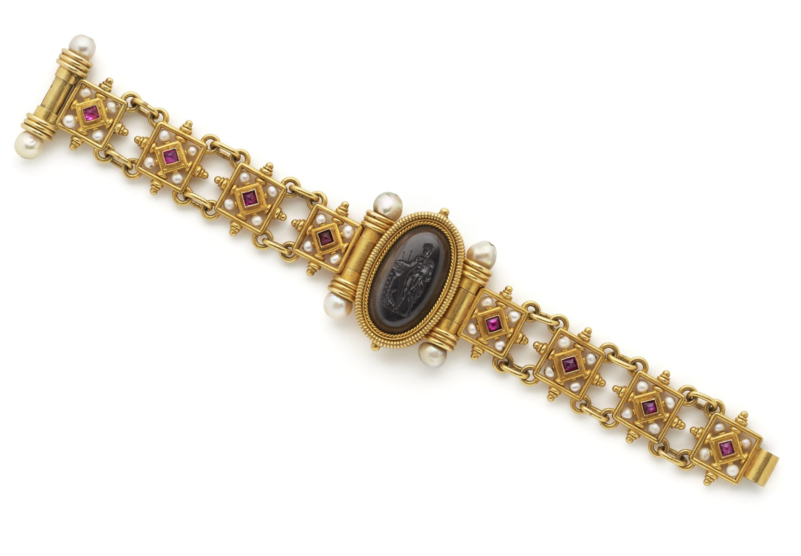 A gold mounted intaglio bracelet by Castellani