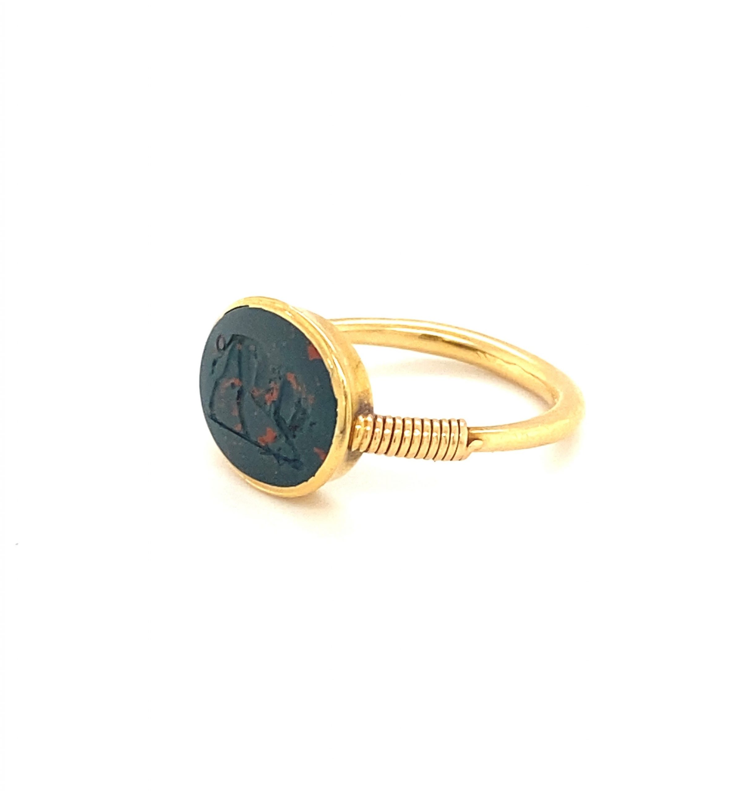 An intaglio ring in the antique taste