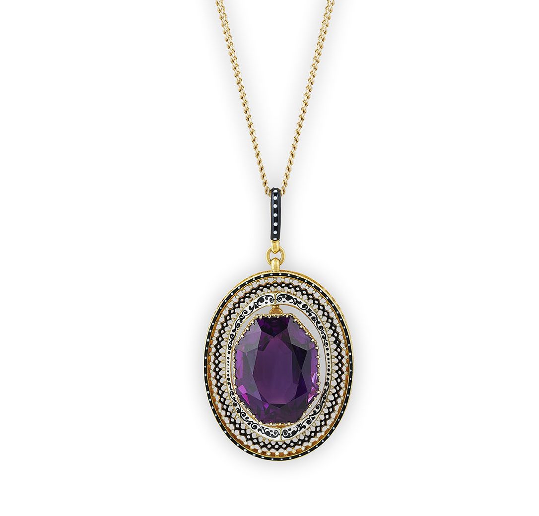 An enamelled and gem-set pendant by Phillips of Cockspur Street