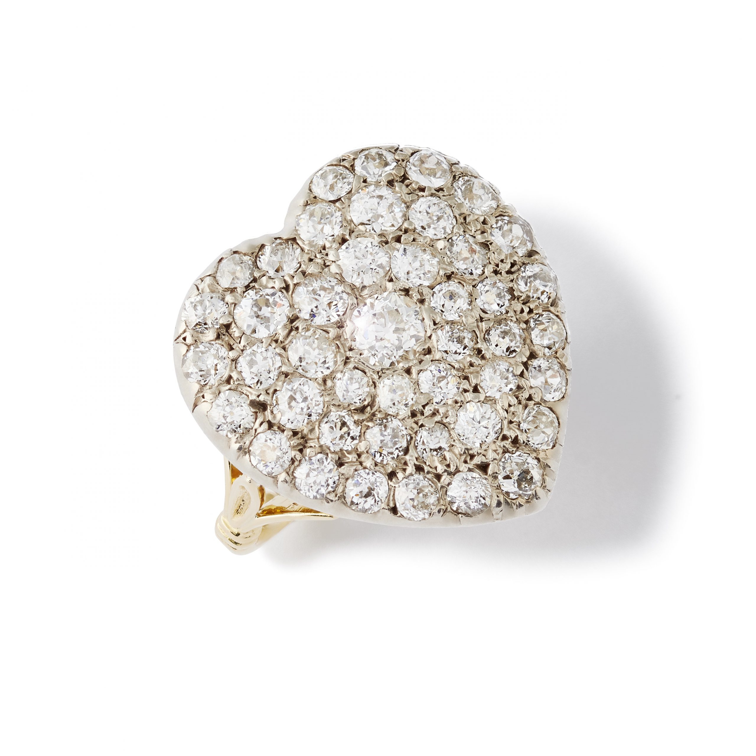 A heart shaped diamond ring