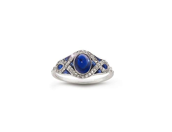 Belle Époque sapphire and diamond ring