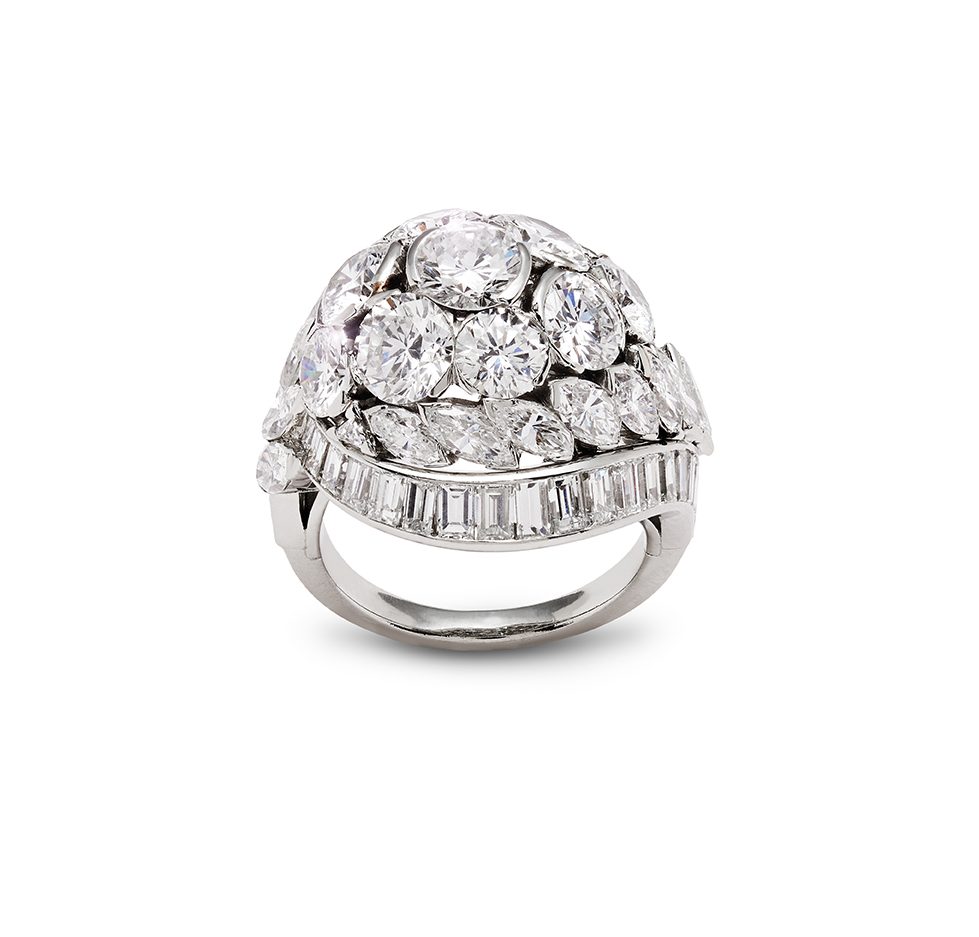 A platinum and diamond ring by Van Cleef & Arpels