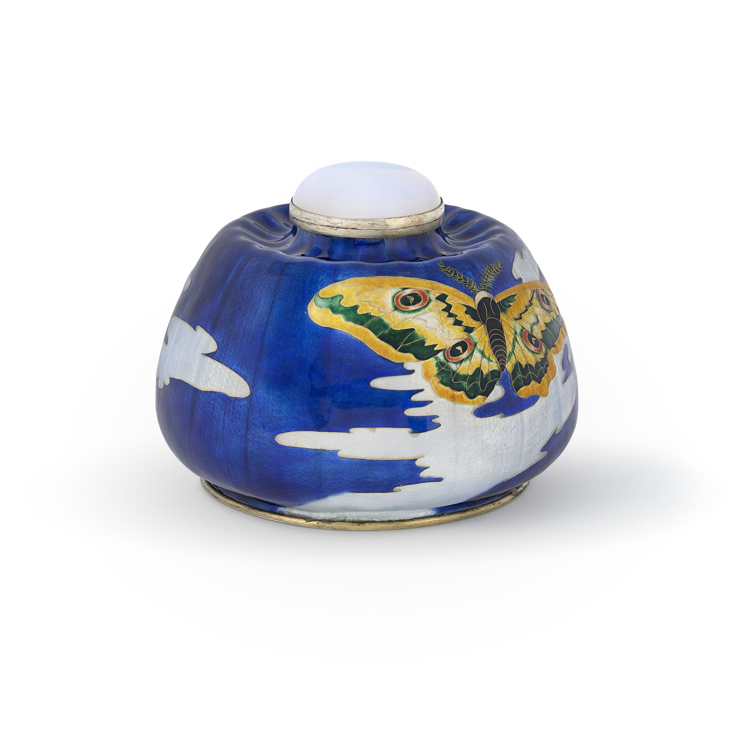 An enamelled silver bonbonnière by Eugène Feuillâtre