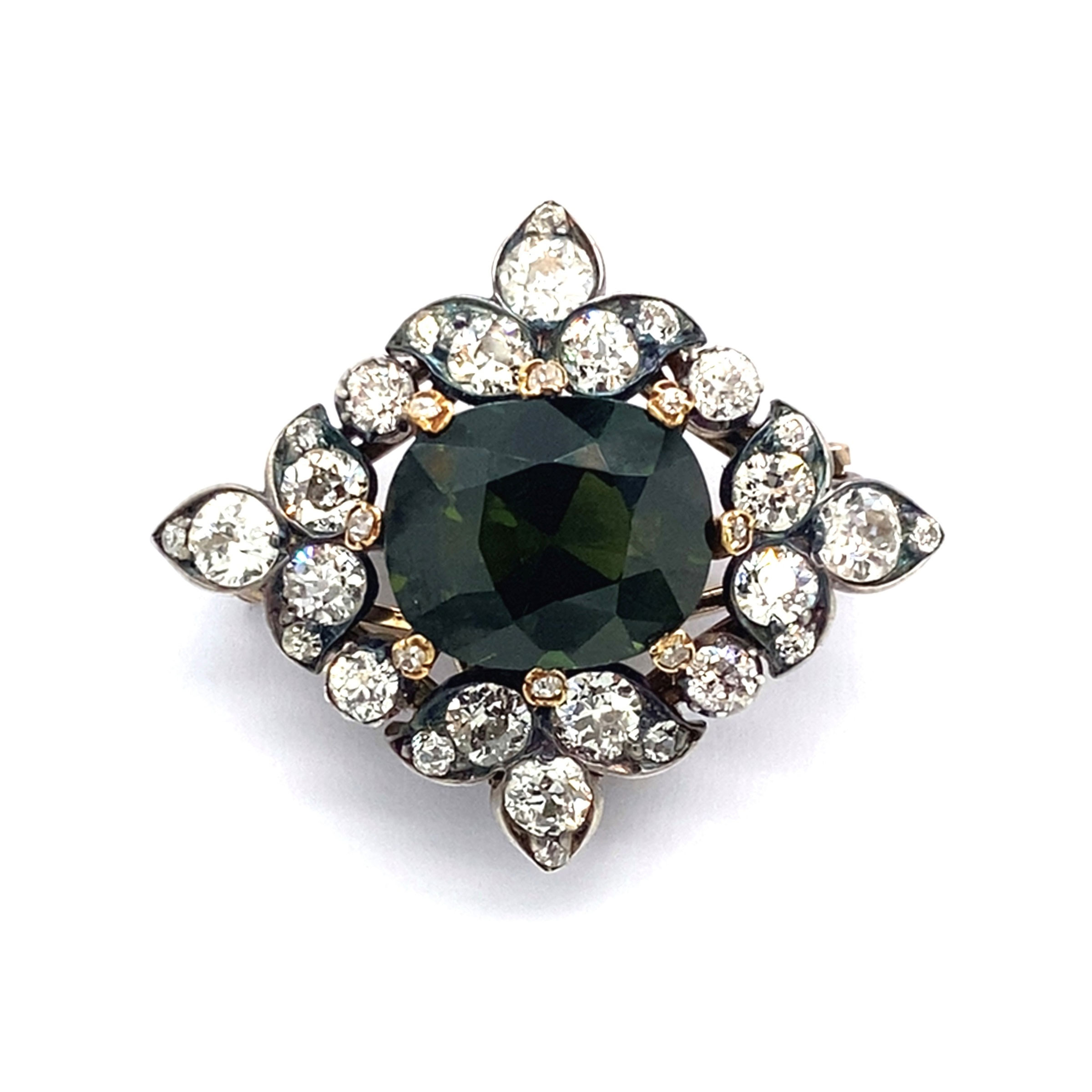 An antique sapphire & diamond brooch